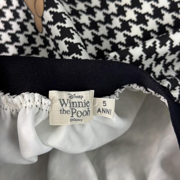 Disney Winnie the Pooh Skirt Girls 5 Houndstooth Red Glitter Hearts Elastic - Picture 3 of 8